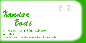 nandor bodi business card