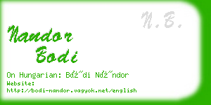 nandor bodi business card